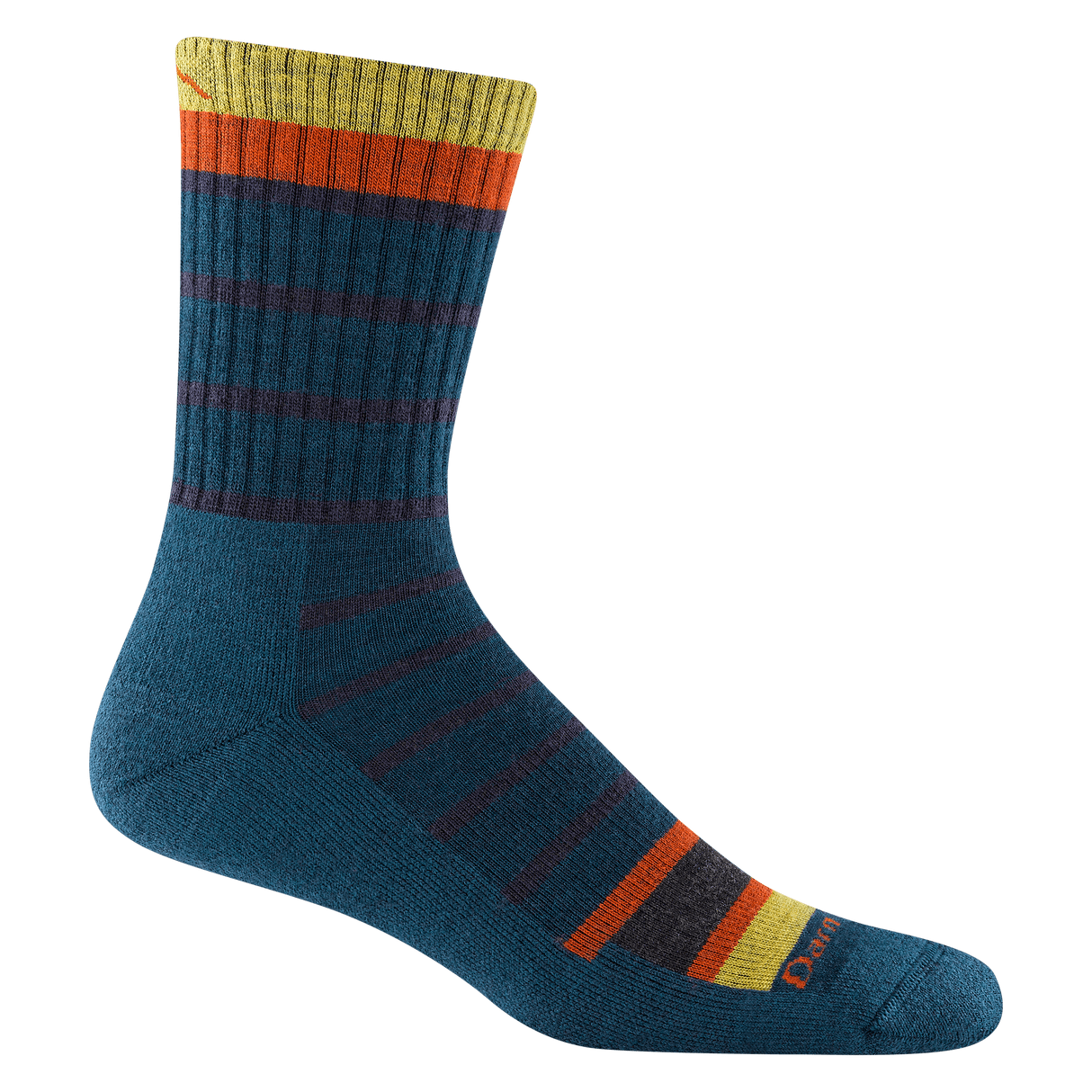 Darn Tough Mens Via Ferrata Micro Crew Midweight with Cushion Hiking Socks  -  Medium / Dark Teal