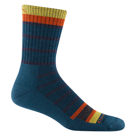 Darn Tough Mens Via Ferrata Micro Crew Midweight with Cushion Hiking Socks  -  Medium / Dark Teal