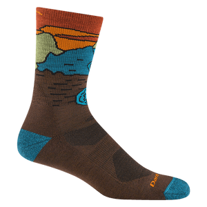 Darn Tough Mens Chasing Waterfalls Micro Crew Lightweight Hiking Socks  -  Medium / Earth