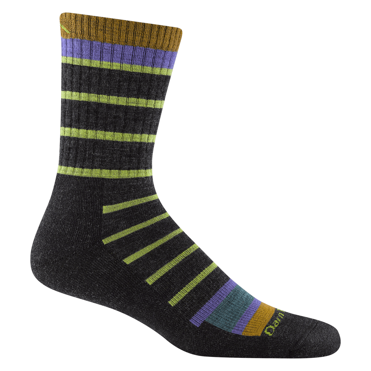 Darn Tough Mens Via Ferrata Micro Crew Midweight with Cushion Hiking Socks  -  Medium / Charcoal