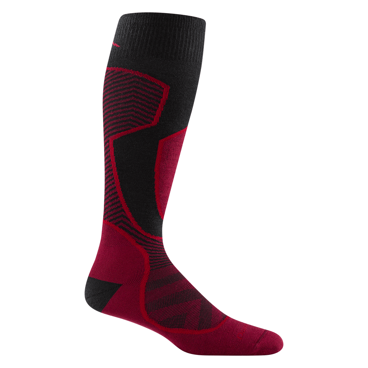 Darn Tough Mens Outer Limits Over-The-Calf Lightweight Ski & Snowboard Socks  -  Medium / Burgundy