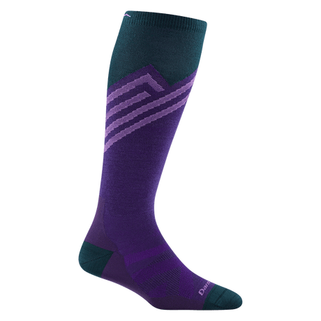 Darn Tough Womens Peaks Over-The-Calf Ultra-Lightweight w/Padded Shin Ski & Snowboard Socks  -  Small / Iris