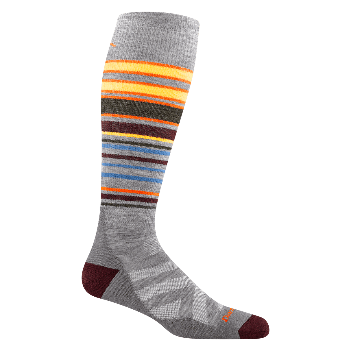 Darn Tough Mens Snowpack Over-The-Calf Midweight Ski & Snowboard Socks  -  Medium / Gray