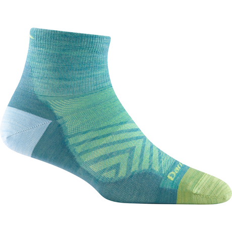 Darn Tough Womens Run Quarter Ultra-Lightweight Socks  -  Small / Aqua