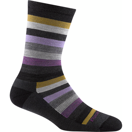 Darn Tough Womens Mystic Stripe Crew Lightweight Lifestyle Socks  -  Small / Gray