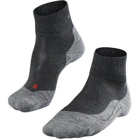 FALKE Mens TK5 Wander Short Trekking Mini-Crew Socks  -  39-41 / Asphalt Mel