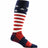 Darn Tough Mens Captain Stripe Over-the-Calf Midweight Ski & Snowboard Socks  -  Small / Red/White/Blue