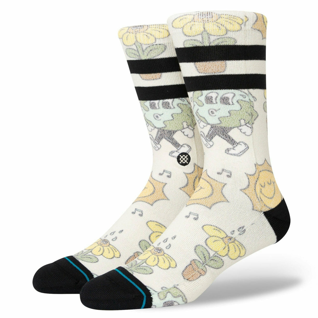 Stance Nice Mooves Crew Socks  -  Medium / Off White