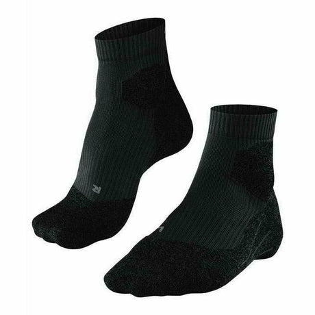 FALKE Womens RU Trail Running Quarter Socks  -  35-36 / Black/Mix