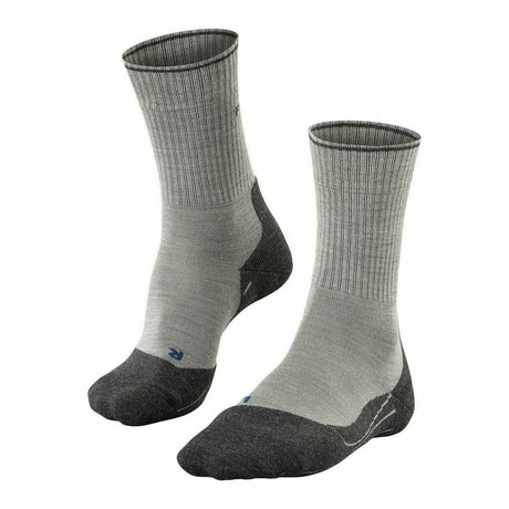 FALKE Mens TK2 Explore Wool Silk Trekking Socks  -  39-41 / Light Gray