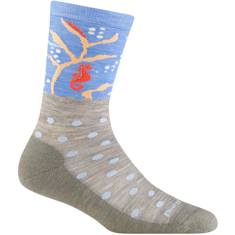 Darn Tough Womens Wild Life Crew Lightweight Lifestyle Socks  -  Small / Shore