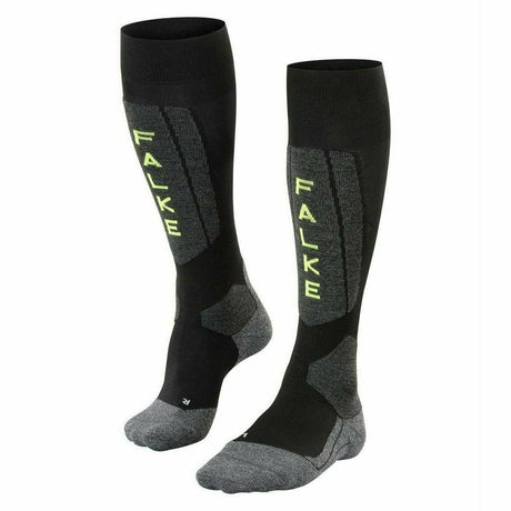 FALKE Mens SK5 Silk Ski Socks  -  39-41 / Black Lightning