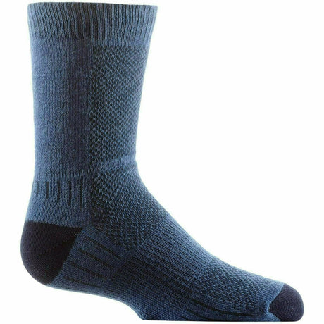 Wrightsock Kids Double-Layer Coolmesh II Lightweight Crew Socks  -  X-Small / Sea Blue/Navy