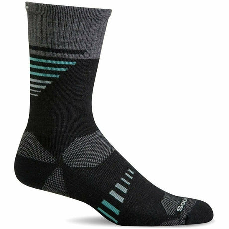 Sockwell Womens Ascend II Moderate Compression Crew Socks  -  Small/Medium / Black