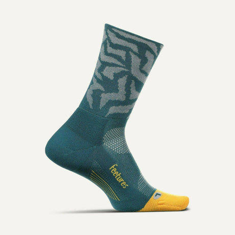 Feetures Elite Light Cushion Mini Crew Socks  -  X-Large / Savage Teal