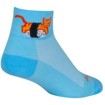 SockGuy Womens Cat Fish 2 Inch Micro Crew Socks  -  Small/Medium