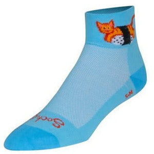 SockGuy Womens Cat Fish 2 Inch Micro Crew Socks  -  Small/Medium