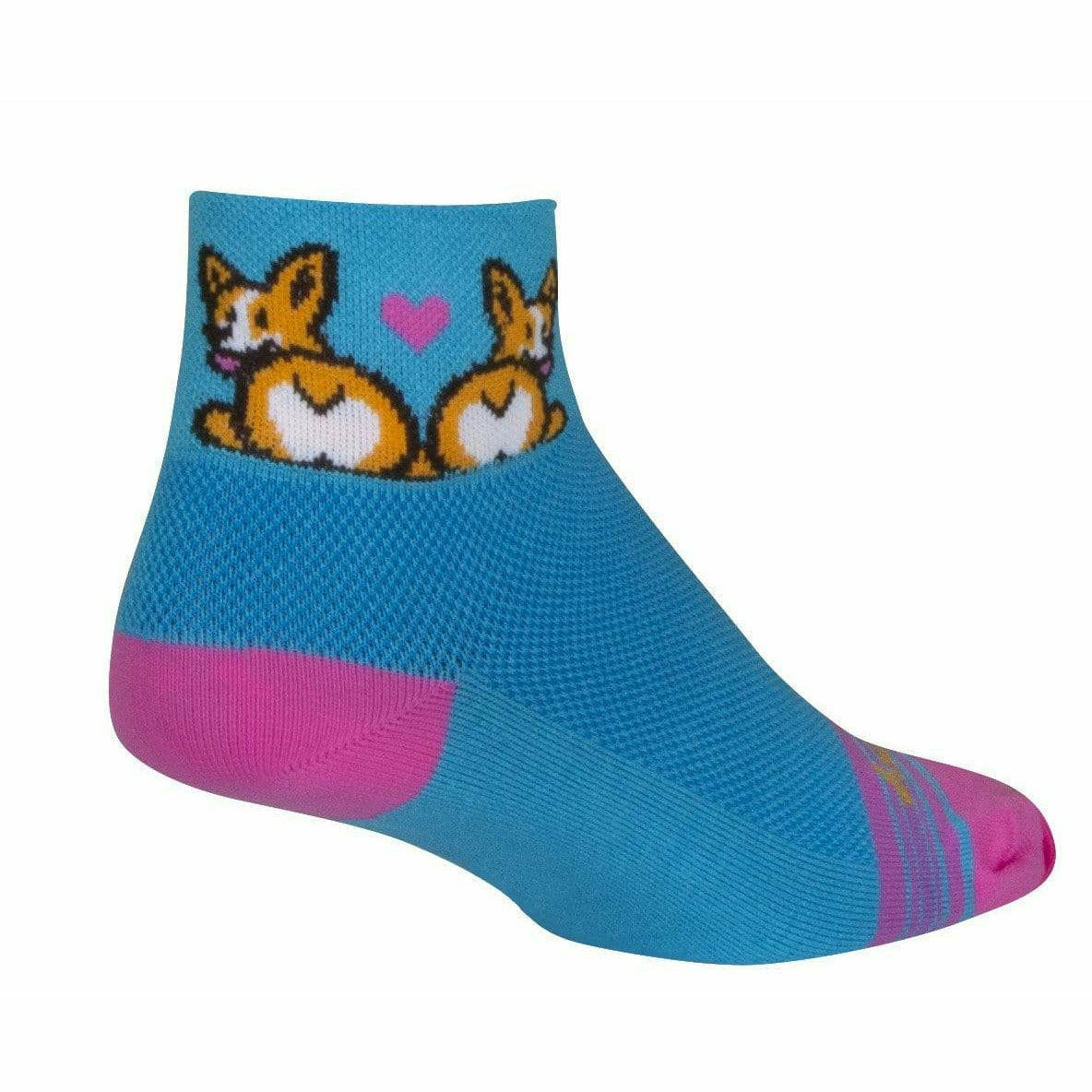 SockGuy Womens Corgi Luv 1 Inch Micro Crew Socks  -  Small/Medium