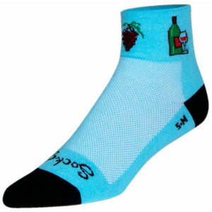 SockGuy Womens Wine Down Classic 2 Inch Crew Socks  -  Small/Medium