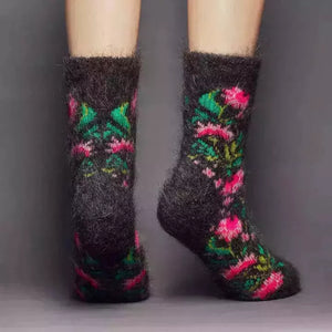 Siberia Spirit Pink Peonies Crew Socks  - 