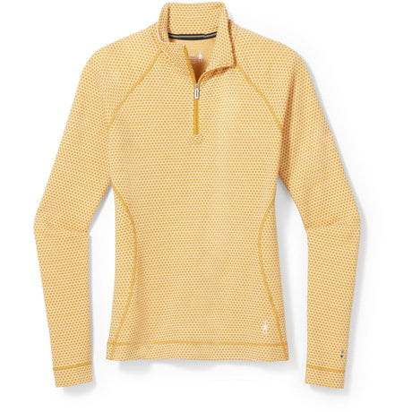 Smartwool Womens Classic Thermal Merino Base Layer Pattern 1/4 Zip  -  X-Small / Honey Gold Dot