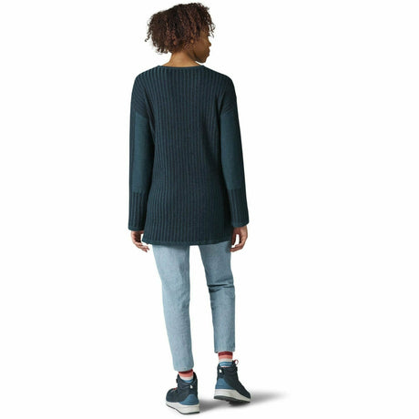 Smartwool Womens Shadow Pine V-Neck Rib Sweater  -  Small / Twilight Blue Heather