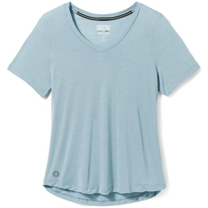 Smartwool Womens Active Ultralite V-Neck Short Sleeve  -  X-Small / Lead