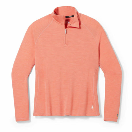 Smartwool Womens Classic Thermal Merino Base Layer 1/4 Zip Plus - Clearance  -  1X / Sunset Coral Heather