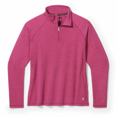 Smartwool Womens Classic Thermal Merino Base Layer 1/4 Zip Plus  -  1X / Festive Fuchsia Heather