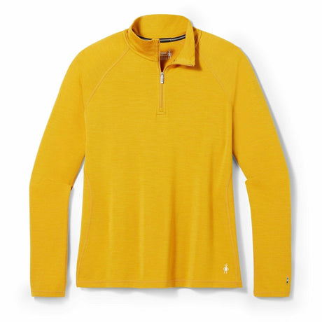 Smartwool Womens Classic Thermal Merino Base Layer 1/4 Zip Plus  -  1X / Honey Gold Heather