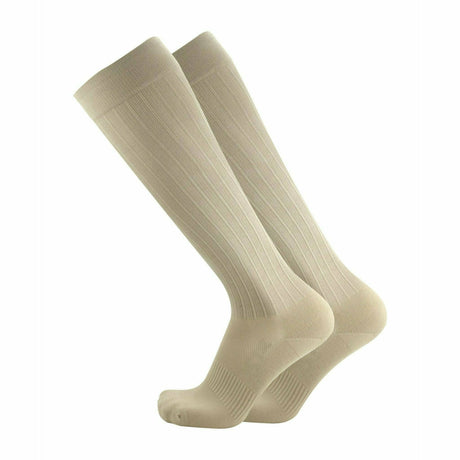 OS1st Travel Compression Over-The-Calf Socks  -  Small / Natural