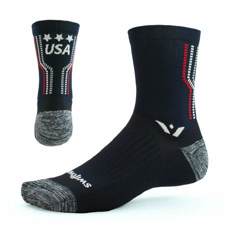 Swiftwick Vision Five Tribute Crew Socks  -  Small / USA Proud