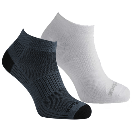 Wrightsock Double-Layer Coolmesh II Lightweight Lo 2-Pack Socks  -  Small / White/Gray