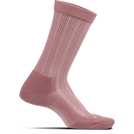 Feetures Womens Everyday Texture Max Cushion Crew Socks  -  Large / Mulberry