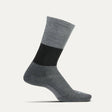 Feetures Womens Everyday Mod Block Cushion Crew Socks  -  Large / Charcoal