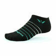 Swiftwick Aspire Zero Stripe No Show Socks  -  X-Large / Black Aqua