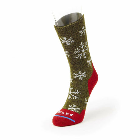 FITS Medium Hiker Crew Socks  -  Small / Forest/Red