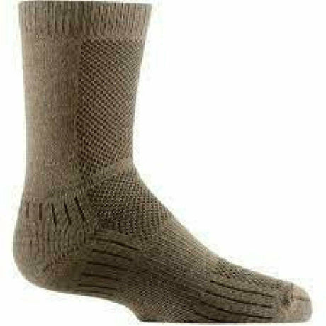 Wrightsock Kids Double-Layer Coolmesh II Lightweight Crew Socks  -  X-Small / Khaki