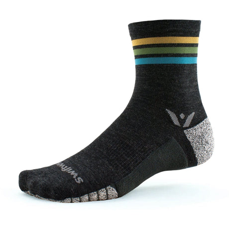 Swiftwick Flite XT Trail Five Crew Socks  -  Small / Stripe Aqua