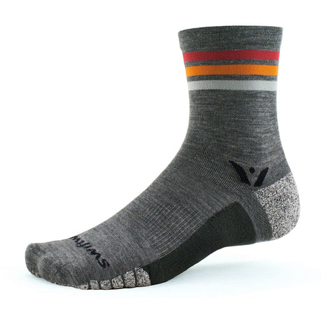 Swiftwick Flite XT Trail Five Crew Socks  -  Small / Stripe Red