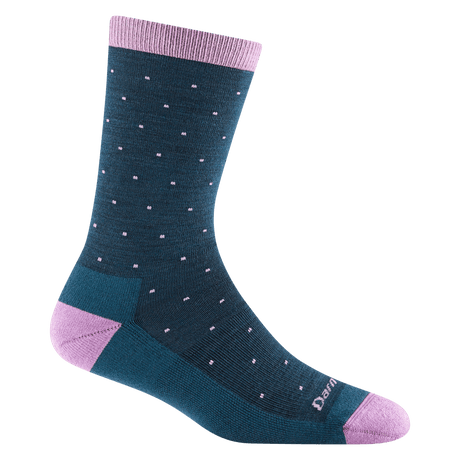 Darn Tough Womens Pin Drop Crew Lightweight Lifestyle Socks  -  Small / Dark Teal