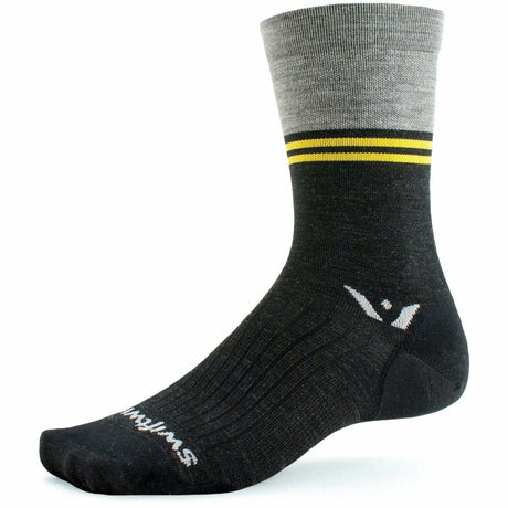 Swiftwick Pursuit Seven Ultra Light Socks  -  Small / Block Stripe Heather