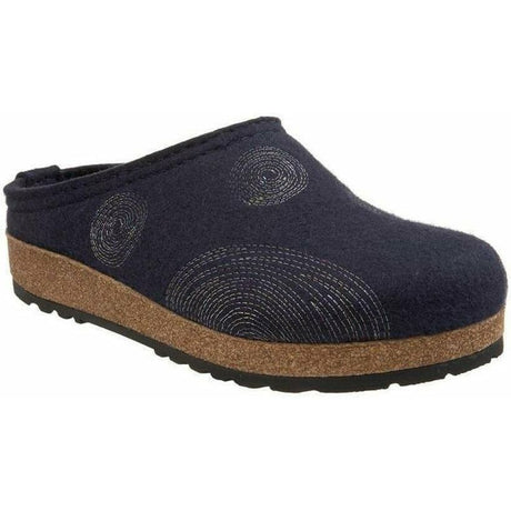 Haflinger Womens Spirit Wool Clogs  -  36 / Navy