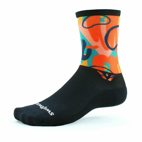 Swiftwick Vision Six Impression Crew Socks  -  Small / Doodle