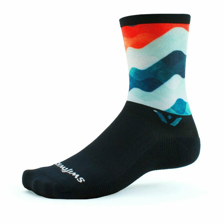 Swiftwick Vision Six Impression Crew Socks  -  Small / Freedive