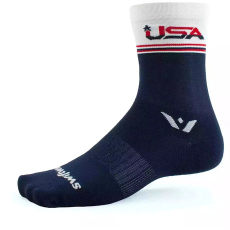 Swiftwick Vision Five Tribute Crew Socks  -  Small / USA Stripe