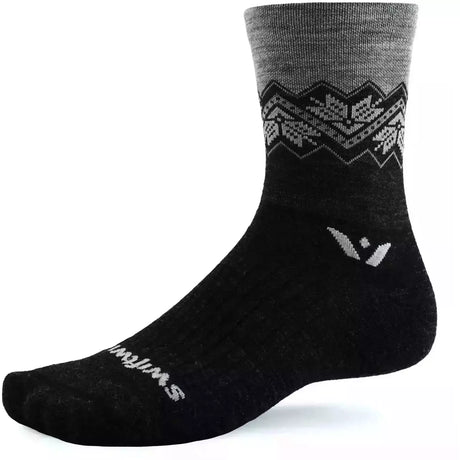 Swiftwick Vision Five Winter Limited Edition Crew Socks  -  Medium / Fair Isle Coal