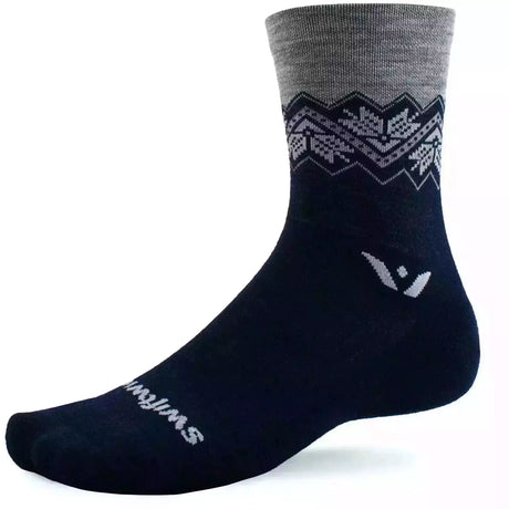 Swiftwick Vision Five Winter Limited Edition Crew Socks  -  Medium / Fair Isle Navy