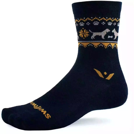 Swiftwick Vision Five Winter Limited Edition Crew Socks  -  Medium / Pawliday Navy